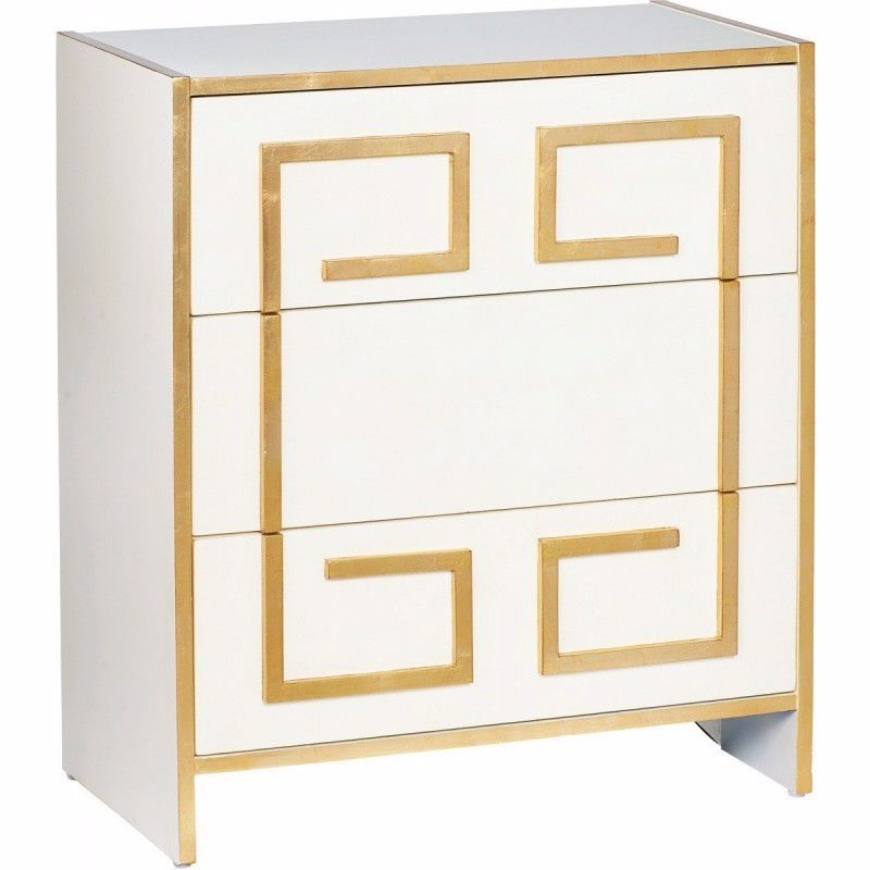 Picture of WHITE AND GOLD SIDE CHEST