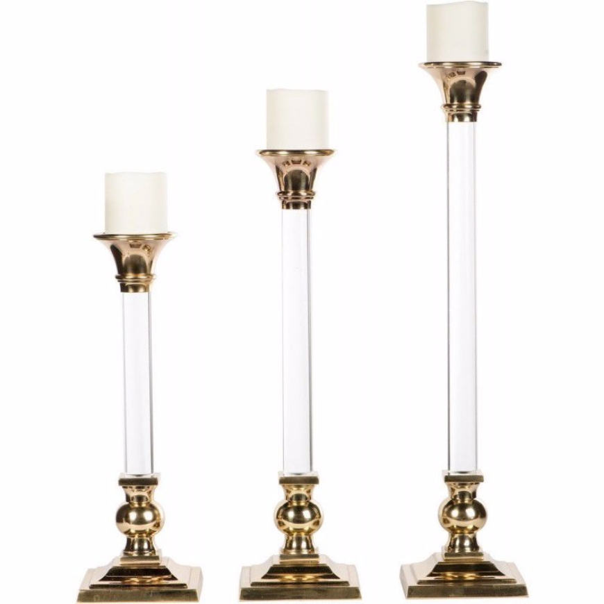 Picture of SET OF 3 ACRYLIC CANDLE STICKS