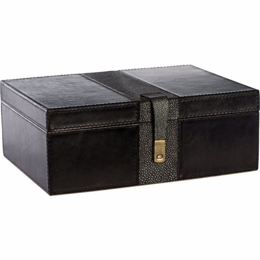 Picture of LARGE TWO TONED LEATHER BOX