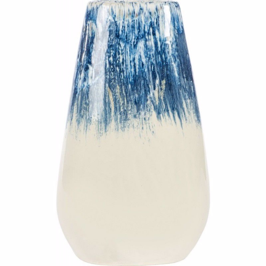 Picture of BLUE AND WHITE OVAL VASE