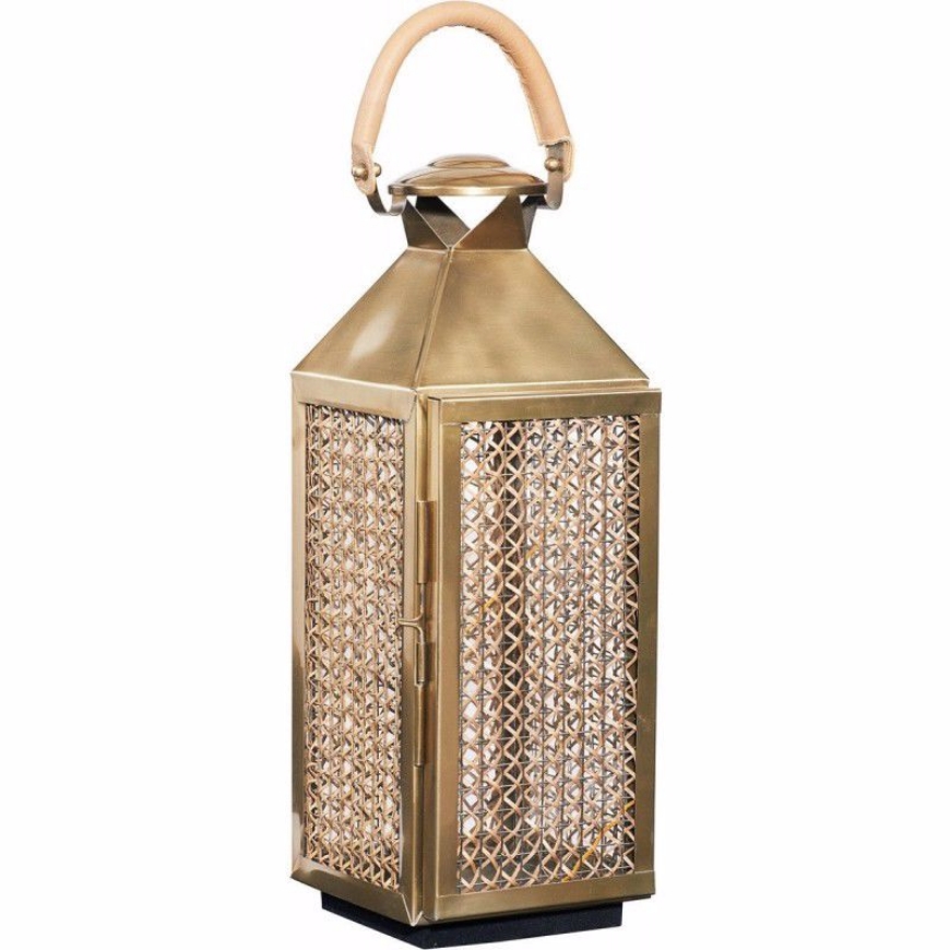 Picture of BRASS AND CANE LANTERN