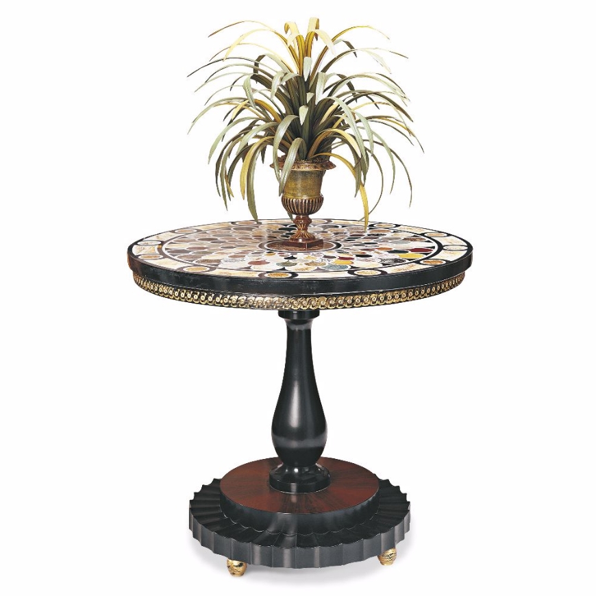 Picture of ROUND CENTER TABLE, INLAID MARBLE TOP