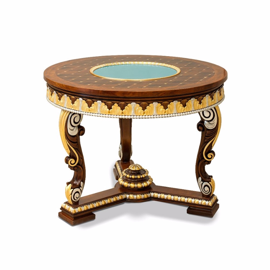 Picture of INLAID LAMP TABLE, GLASS TOP