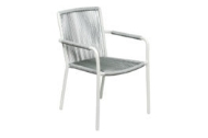 Picture of ARCHIPELAGO STOCKHOLM DINING ARMCHAIR – SET OF 2 COCONUT WHITE FRAME DOVE GRAY WEAVE