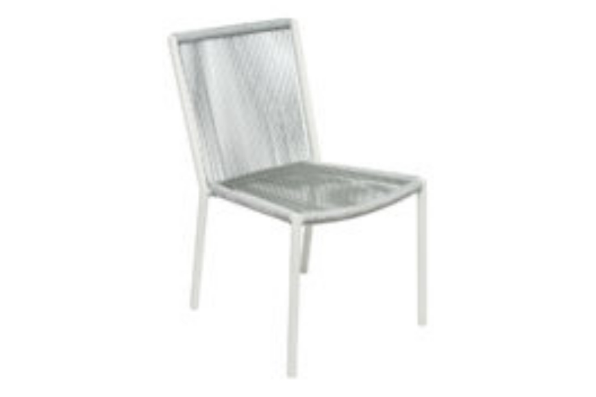 Picture of ARCHIPELAGO STOCKHOLM DINING SIDE CHAIR – SET OF 2 COCONUT WHITE FRAME DOVE GRAY WEAVE