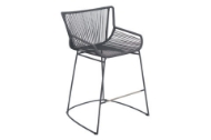 Picture of ARCHIPELAGO THE DANE COUNTER CHAIR – SET OF 2 DARK GRAY FRAME DARK PEBBLE WEAVE