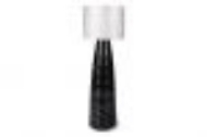 Picture of INDA RIBBON CERAMIC CORDLESS OUTDOOR LED FLOOR LAMP  GLOSS BLACK SOFT PEARL SHADE