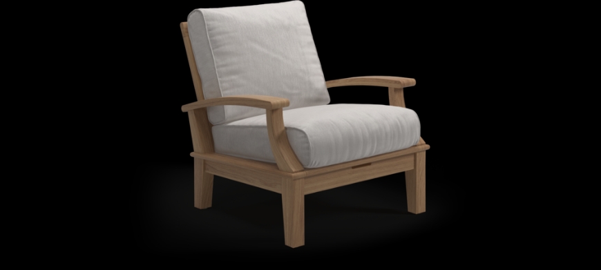 Picture of VENTURA RECLINING LOUNGE CHAIR (TEAK / ELITE FROST)
