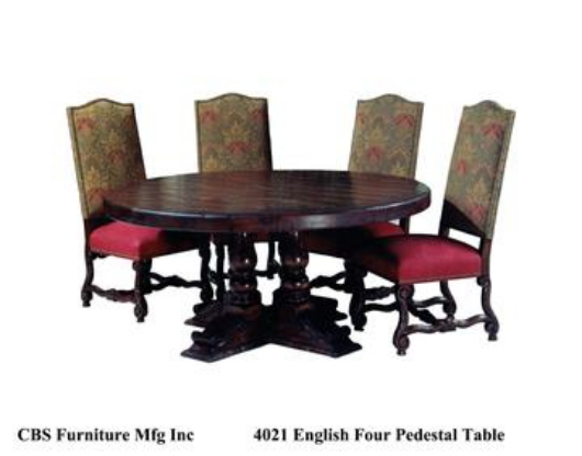 Picture of 4021 ENGLISH FOUR PEDESTAL DINING TABLE