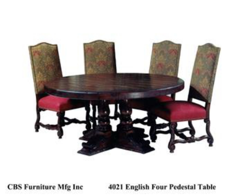 Picture of 4021 ENGLISH FOUR PEDESTAL DINING TABLE