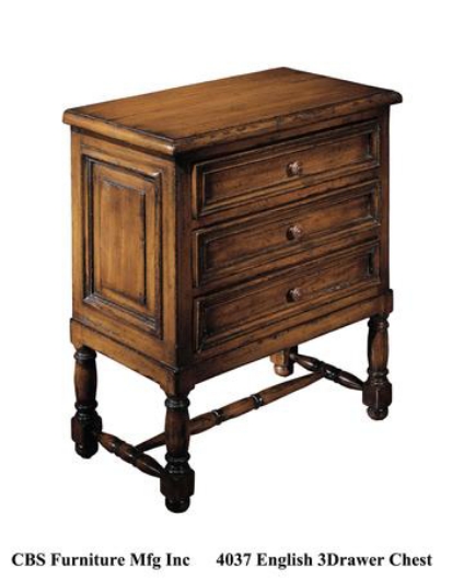 Picture of 4037 ENGLISH THREE DRAWER CHEST