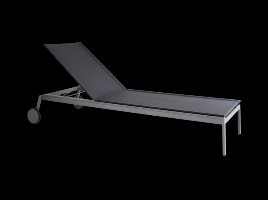 Picture of SLING CHAISE LOUNGE | GRAY BASE WITH BLACK SLING
