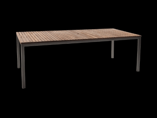 Picture of 86″ RECTANGULAR DINING TABLE | GRAY BASE WITH IPE TOP