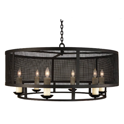 Picture of  SIX LIGHT WOVEN IRON CHANDELIER