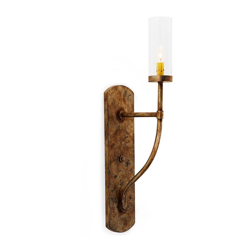 Picture of HANDMADE IRON WALL LAMP WITH CLEAR GLASS CYLINDER
