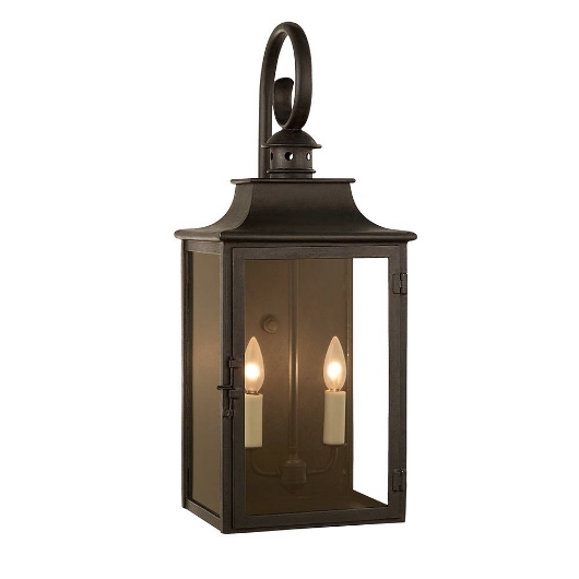 Picture of  TWO LIGHT SCROLL TOP IRON LANTERN